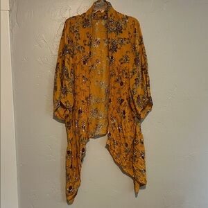 Patrons of Peace Yellow and Purple Floral Kimono